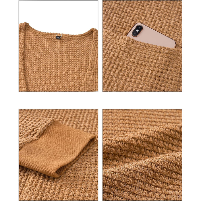 Кардиган жіночий в'язаний STYLEWORD Daen Langar Soer (XL, карамельний) з кишенями