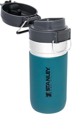 Фляга Stanley Quick Flip з нержавіючої сталі 0.47L - Термофляга, зберігає холод до 7+ годин, без BPA, для води, з кришкою-засувкою, витримує миття в посудомийній машині, Lagoon