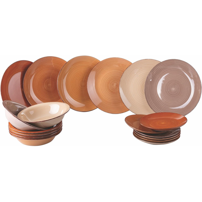 Villa d'Este Home Tivoli Baita: 18-частинний чайний сервіз з шоколадного фарфору, Steingut