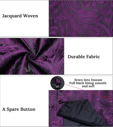 Костюмний жилет DiBanGu для чоловіків, 5 шт. (жилет, краватка, метелик, нагрудна хустинка, запонки) S-3XL, 22-lila Blumen XL