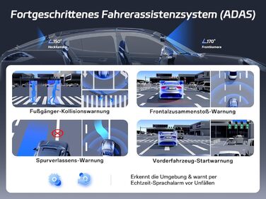 Автомобільний відеореєстратор Pelsee 4K Dashcam (передній та задній) з сенсором STARVIS 2, 3.39'' IPS дисплеєм, 24Гн паркуванням, 5.8GHz WiFi, HDR, WDR, ADAS, GPS та карткою пам'яті 64ГБ