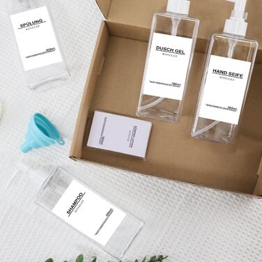 Набір дозаторів для мила Roselee (4 шт.), 500 мл, прозорі, для кухні та ванної кімнати