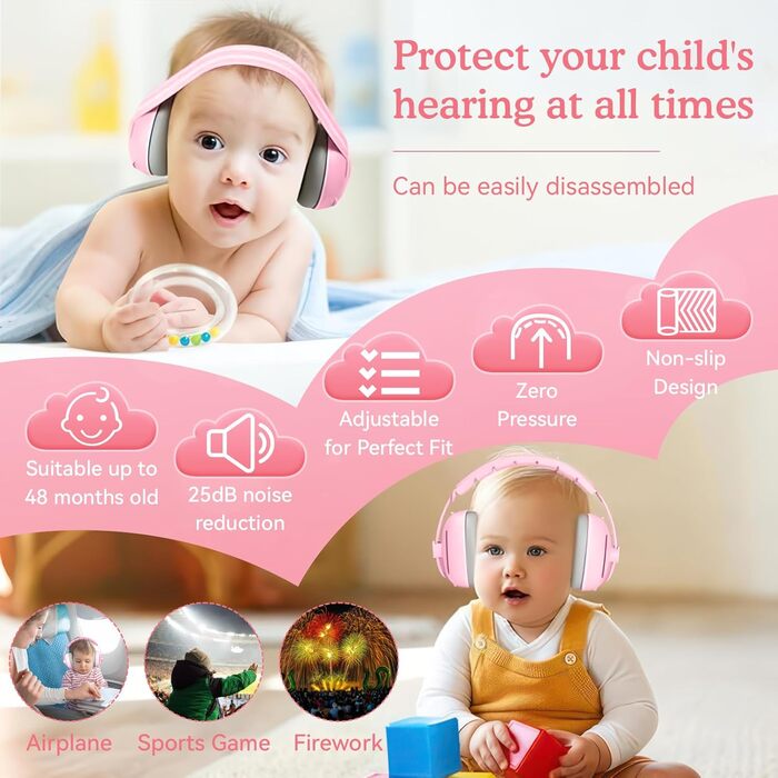 Навушники для захисту слуху для малюків Mumba (рожеві)