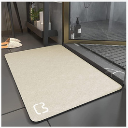 Absorbent Bath Mat, Non-Slip Bathroom Rug, Microfiber Bath Mat, Non-Slip Shower Mat, Quick-Drying, Rug for Living Room, Kitchen, and Toilet, Machine Washable (Dark Blue, 40*60) Beige 40 x 60 cm