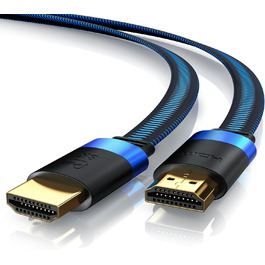 HDMI 2.1 кабель 8K Flachband - 3 метри, Ultra High Speed II, Ethernet, eARC, HDR10+, 7680x4320, 120Hz, DSC, тканинна оплетка, для прокладання
