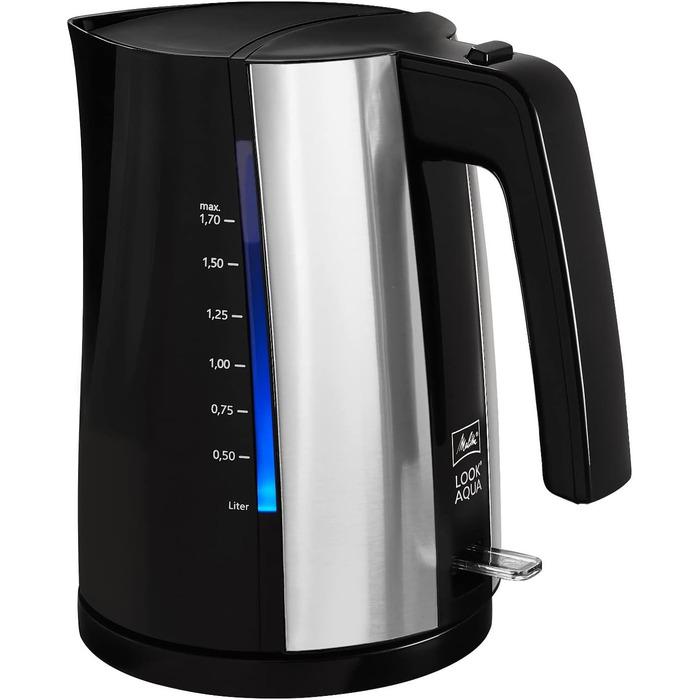 Електричний чайник MELITTA Look Aqua DeLuxe 1.7 л (2400 Вт) з регулюванням температури (80°C, 95°C, 100°C) для чаю, дитячого харчування та з функцією підтримання тепла