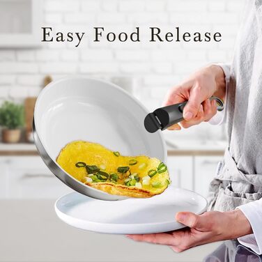 RIOVARM Induction Cookware Set with Detachable Handles - 16 Piece Nonstick Granite Stackable Pots and Pans Set with Silicone Lids - PFOA Free Stainless Steel