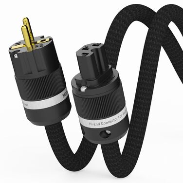 Hi-Fi мережевий кабель Monosaudio P903 OCC 2.5Sq, мідний екран, 1.5м, роз'єми EU Schuko та IEC C15 для підсилювача, DVD, сабвуфера