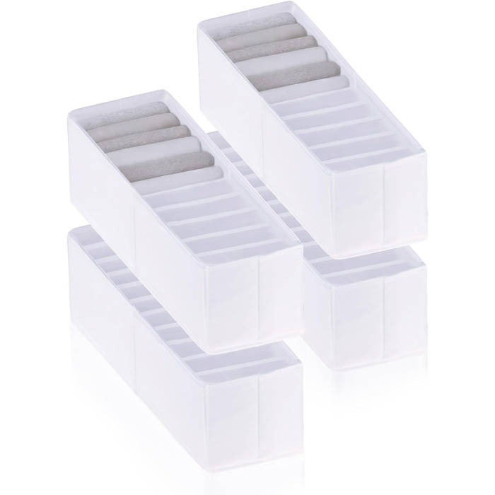 ROW&LINE® – Organizer Set – 11 extra tall compartments for underwear, bras & clothing – Organization system for changing tables – durable & washable for any closet & drawer – white – Size: 4x S
