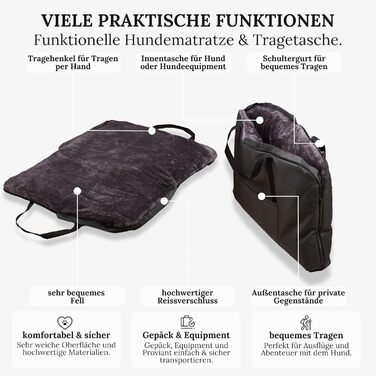 Ортопедичне собаче ліжко Wanderpfote для подорожей – зручне та сертифіковане ліжко OekoTex та GSR (Сірий, L)