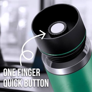 Термокружка Tavialo 460 мл, нержавіюча сталь, пудрово-рожевий колір, для подорожей, з ізоляцією, з напиленням (смарагдово-зелений)