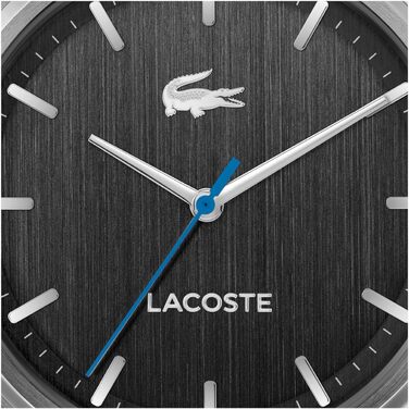 Годинник чоловічий Lacoste Lisbon з кварцовим механізмом, ремінцем з нержавіючої сталі або шкіри (чорний)