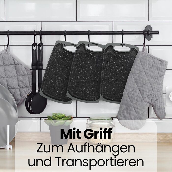 Набір з 6 дерев'яних підставок для сніданку з бамбука, 22x14x0,8 см. Набір дерев'яних дощечок для сніданку, 6 шт. Без підставки (сірий/антрацит)