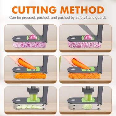 Ibergrif M521 – Мультифункціональний подрібнювач овочів 6-в-1, 1200 мл, чорно-зелений