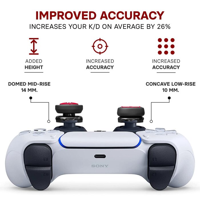 ProFPS Комплект аксесуарів для PS5/PS4: 6 кільць Precision та 2 стіки для покращення контролю та прицілювання, набір для геймпада PlayStation