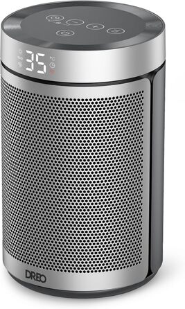 Dreo Energy-Saving Heater, 34 dB Quiet 1500W Electric PTC Ceramic, Thermostat, Overheat & Tip-Over Protection, 12 Hour Timer, Electric Heater for Rooms, Bedrooms, Atom 316, Silver Silver Standard