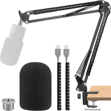 Підставка для мікрофона ChromLives для Razer Seiren X, з поп-фільтром, вітрозахистом та кабелетримачем, 5/8 адаптер