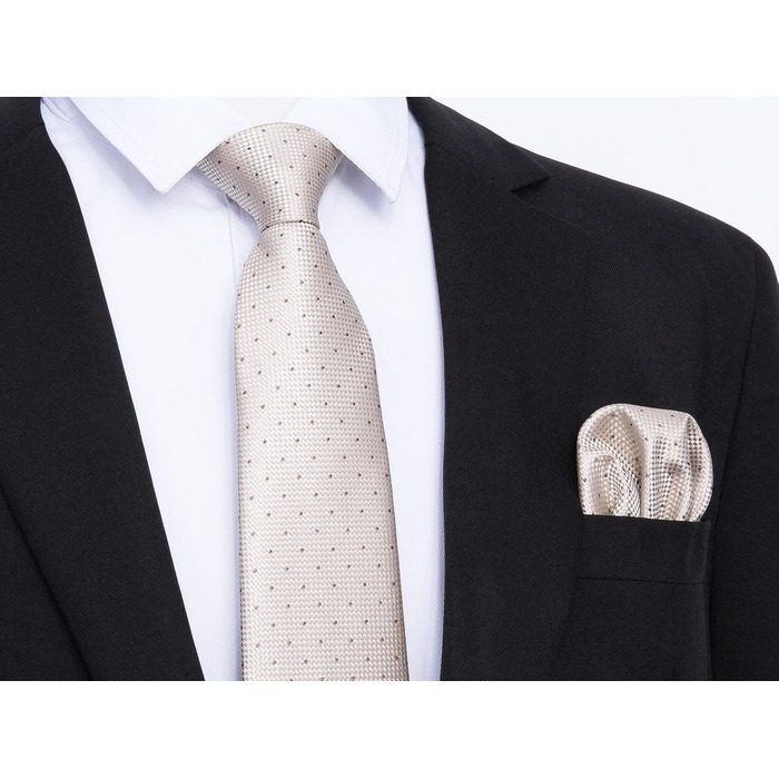 Краватка Enlision для чоловіків у клітинку з нагрудником, формальна краватка та краватка для бізнесу, комплект краватки та нагрудника, шампань