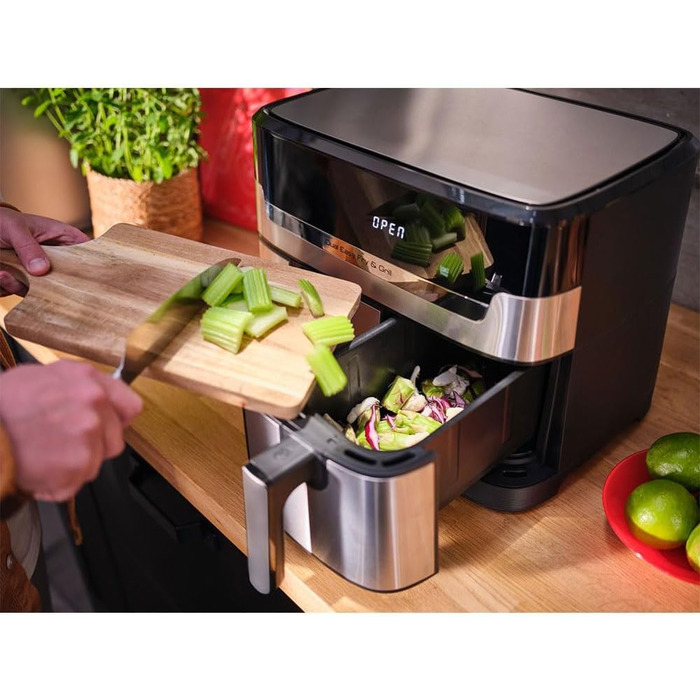 Аерофритюрниця Tefal Dual Easy Fry & Grill EY905D 8.3л 2700Вт з грилем - смаження без олії