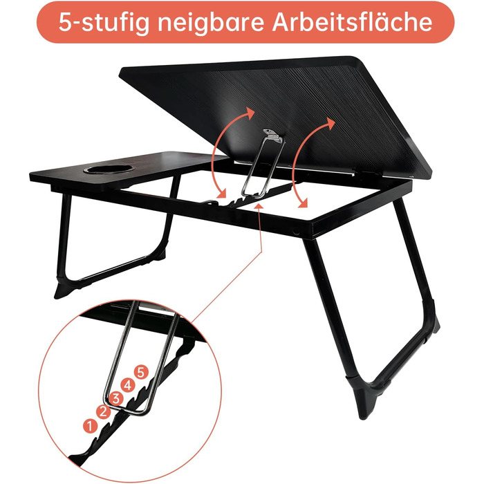 Складаний столик для ноутбука: портативний Lapdesk для ліжка та дивану з підстаканником