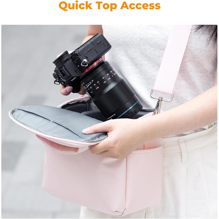 Сумка-рюкзак для фотокамери K&F Concept C-rosa, рожева, для фотографів
