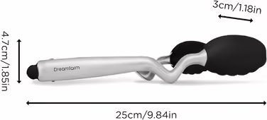 Dreamfarm CLONGS Kitchen Tongs - Stainless Steel and Silicone | 23 cm | Tongs for the Kitchen with Closure | For Resting and Placing on Surfaces or in the Pan | Dishwasher Safe | Heat Resistant up to 260°C