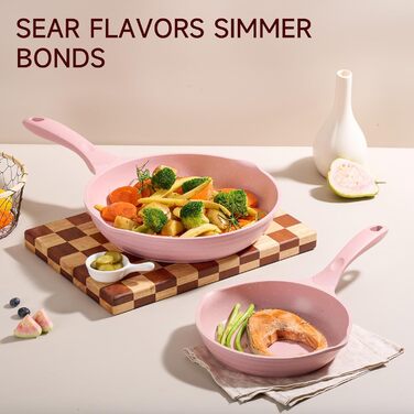 Набір посуду JEETEE 23 шт. з антипригарним гранітним покриттям, для всіх плит (індукція), з кришками, рожевий (ідеально як подарунок на новосілля)