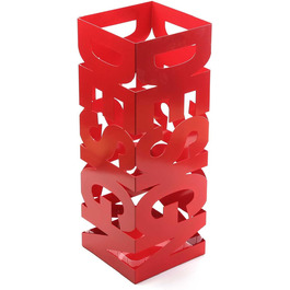 Versa Modern Umbrella Stand - Metal, White/Red - Entryway, Hallway, Living Room Organizer