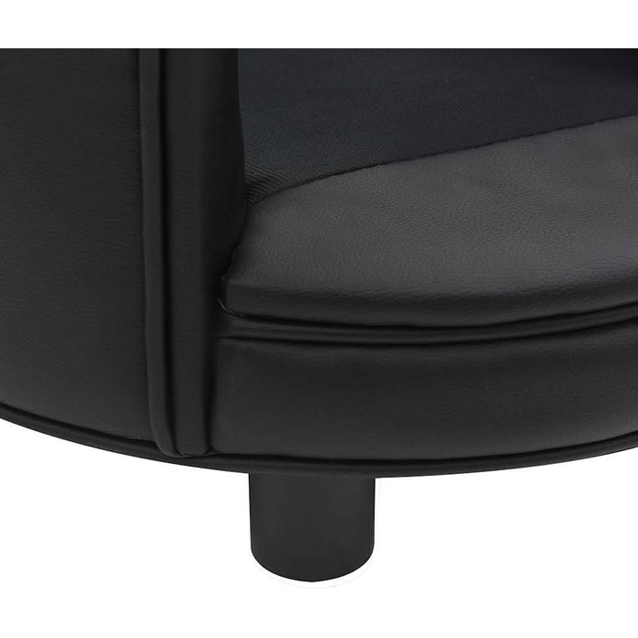 Диван для собак VidaXL, чорний, 48x48x32 см, плюш, штучна шкіра