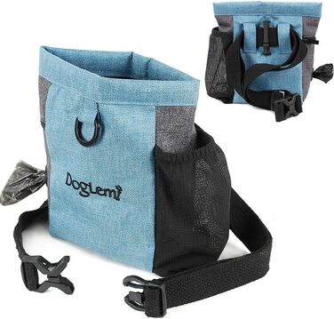 Футляр для ласощів для собак Leckerlibeutel з магнітною застібкою, регульованим шнурком та відділенням для відходів, водонепроникний, для тренувань та виховання (Блакитний)