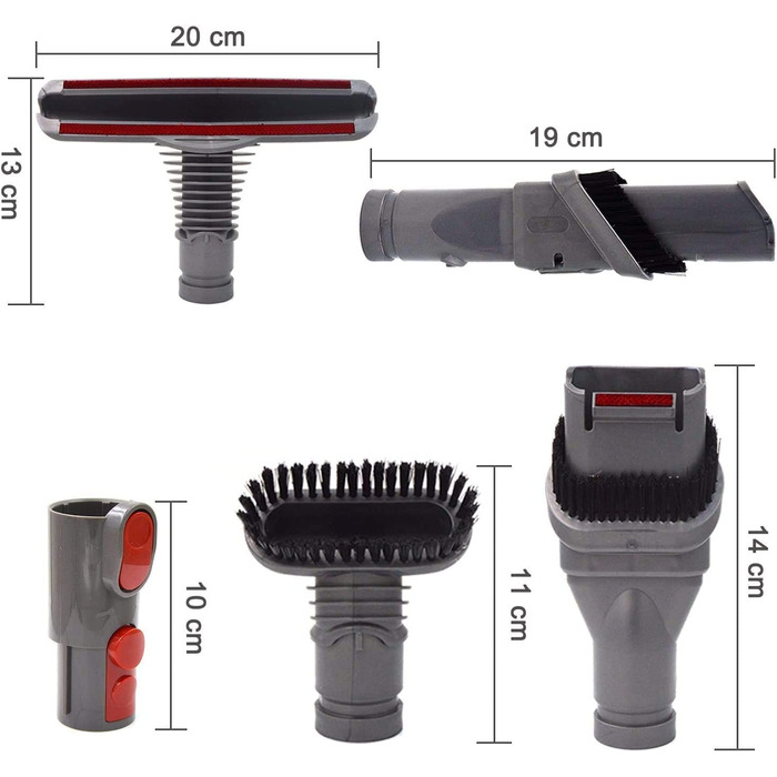 Набір аксесуарів для пилососа Dyson V8 V7 V10, з адаптером, сумісний з Dyson V6 DC19 DC29 DC34 DC33 DC35 DC62, насадки та щітки (5 в 1)