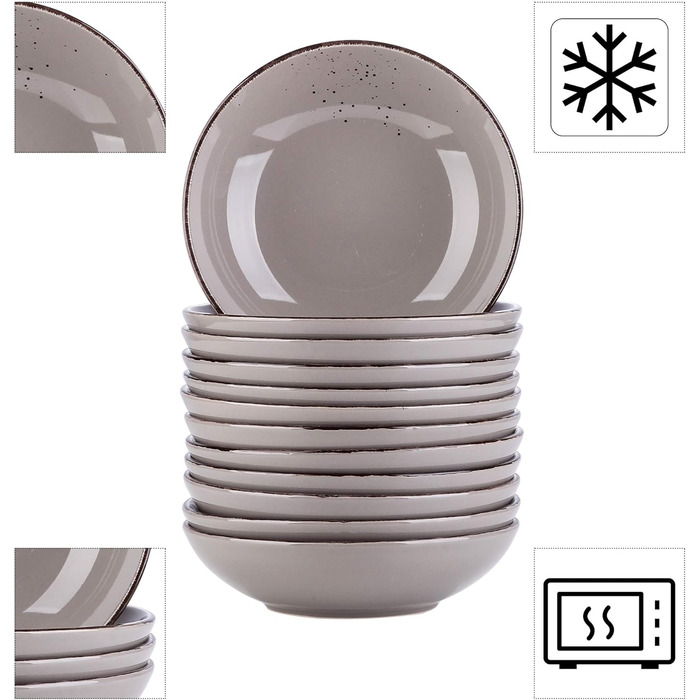 Набір посуду Vancasso NAVIA, 16 предметів, кераміка, для 4 осіб, оранжевий (12 предметів, Navia-2)