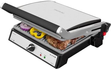 Cecotec Rock'nGrill 2400 UltraRapid Electric Grill - 2400W, RockStone Coating, Floating Upper Plate, Eco-Friendly, with Drip Tray, Adjustable Temperature