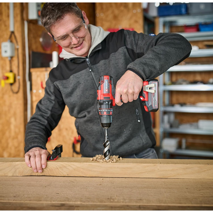 Акумуляторний ударний дриль-шуруповерт Einhell TE-CD 18/44 Li-i (1x2,5Ah) Power X-Change (18 В, 44 Нм, ударна функція, патрон 13 мм, 2 швидкості, з акумулятором 2,5 Ah та зарядним пристроєм)