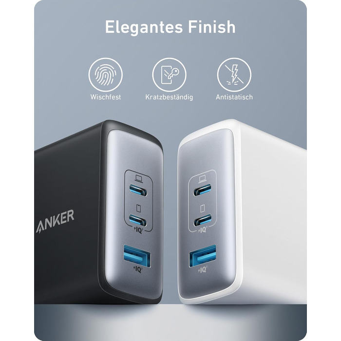 Зарядний пристрій Anker Nano II 100W: 3 порти USB-C для MacBook Pro/Air, iPad, Pixelbook, Galaxy, iPhone, ThinkPad, чорний