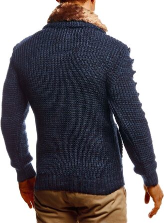 Чоловічий кардиган Leif Nelon з ґудзиками, Regular Fit, довгі рукави, для повсякденного та ділового стилю, сірий, чорний (S, Синій)