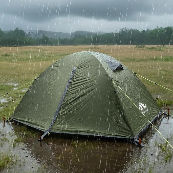 Намет Night Cat Camping для 2 осіб: Водонепроникний, легкий, 3 сезони, з тамбуром, зелений