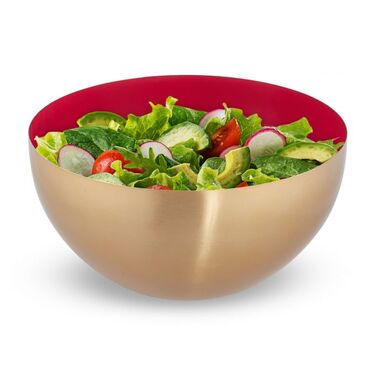 Relaxdays Stainless Steel Salad Bowl, Ø 25 cm