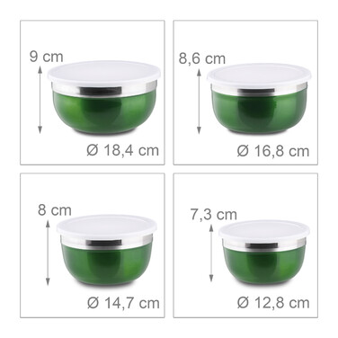 Relaxdays Bowl Set with Lid, 4-Piece