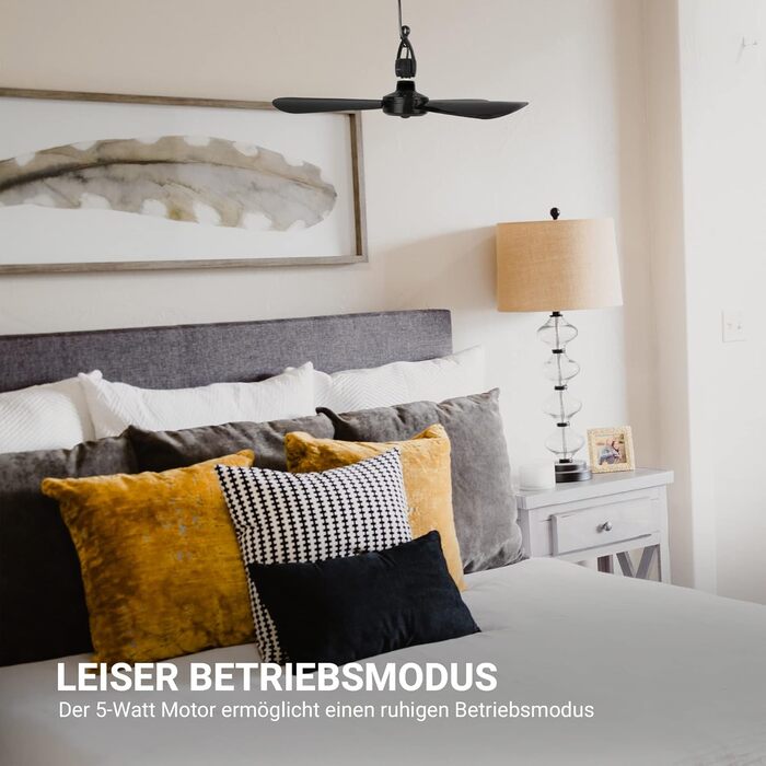 Стелянний вентилятор Bestlivings з кабелем 5м, Ø40 см, білий, з вимикачем, 220V, 5W