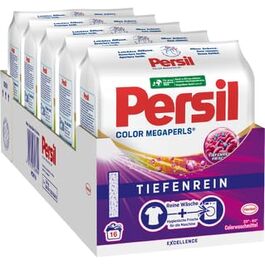 Пральний порошок Persil Color Megaperls для кольорової білизни, технологія глибокого очищення, 5 упаковок по 16 завантажень (80 прань), 20-60 °C