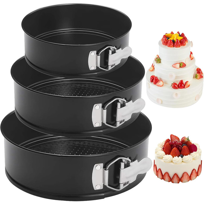 Набір форм для випічки 3 шт. (12/18/24 см) – круглі, антипригарне покриття, для тортів та чізкейків