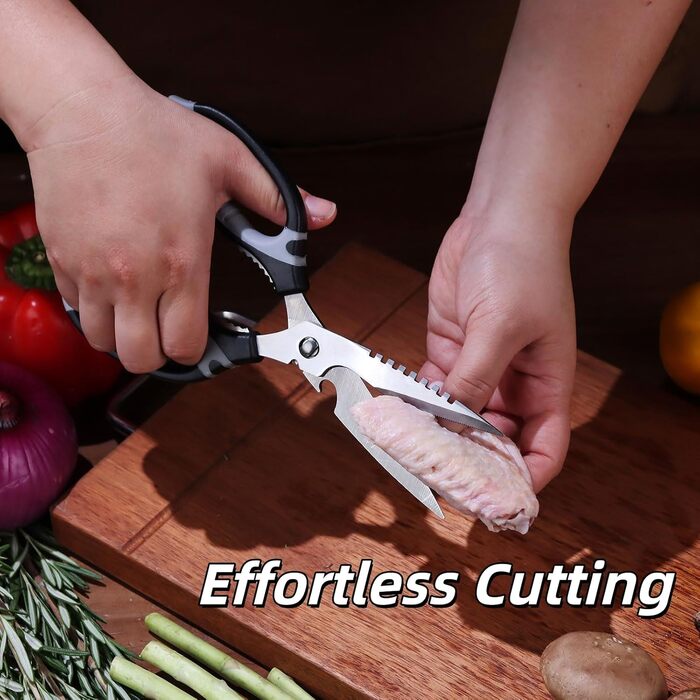Кухонні ножиці для продуктів харчування, роздільні, придатні для миття в посудомийній машині, для нарізання м'яса та продуктів, кухонні ножиці, подарункова коробка (чорний)