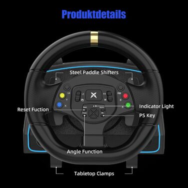 Руль для Xbox NBCP 1080 Grad з педалями та перемикачем швидкостей, сумісний з Xbox One/Series X|S/ PS4/ PS3/ PC/Switch