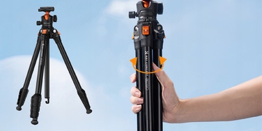 Штатив K&F Concept O235A1 + голова BH-40 + тримач для смартфона, 175 см, чорний