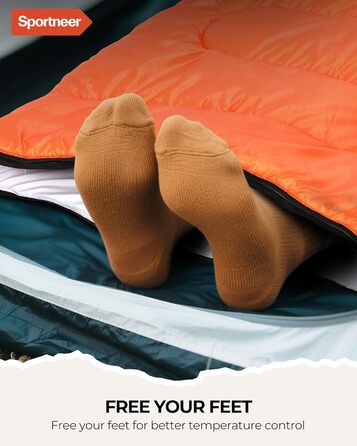 Сплячий мішок Sportneer для кемпінгу: 3-4 сезонний, легкий, компактний, для дорослих