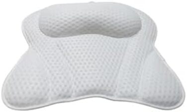 Penelife Bathtub Pillow with 6 Suction Cups - Ergonomic Bath Pillow with 4D Air Mesh Technology - Neck Pillow for Optimal Relaxation - White Bathtub Cushion