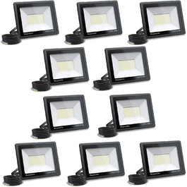 2 Pieces 100W LED Flood Lights Outdoor, Super Bright 8140LM Wall Light, 3000K Warm White Outdoor Floodlight, IP66 Waterproof Floodlight, Spotlight for Backyard, Driveway, Doors, Garage, Hallway, Garden (Warm White, 100.0 Watt 10 Pieces)