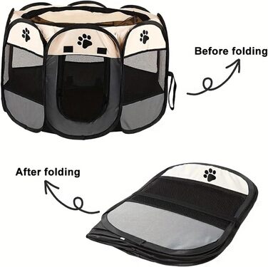 Клітка-вигул для цуценят та котів, 74x74x43 см, сірий (6 панелей)