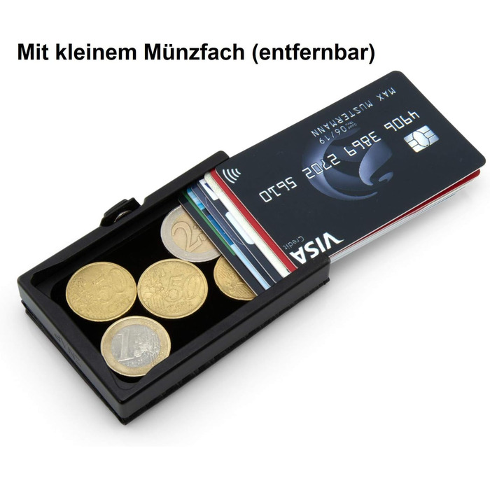 ZNAP® Slim Wallet - Тонкий картхолдер для чоловіків з RFID захистом, чорний (12 карт)